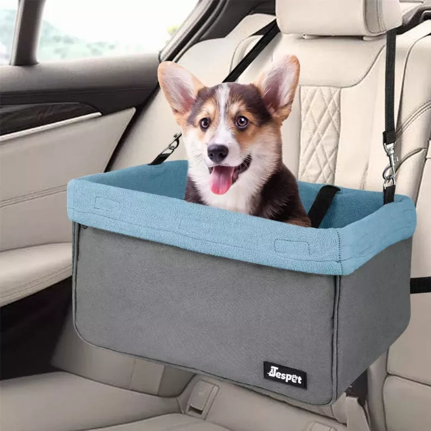 Dog Booster Seats for Cars, Portable Dog Car Seat Travel Carrier with Seat Belt for 24 lbs Pets