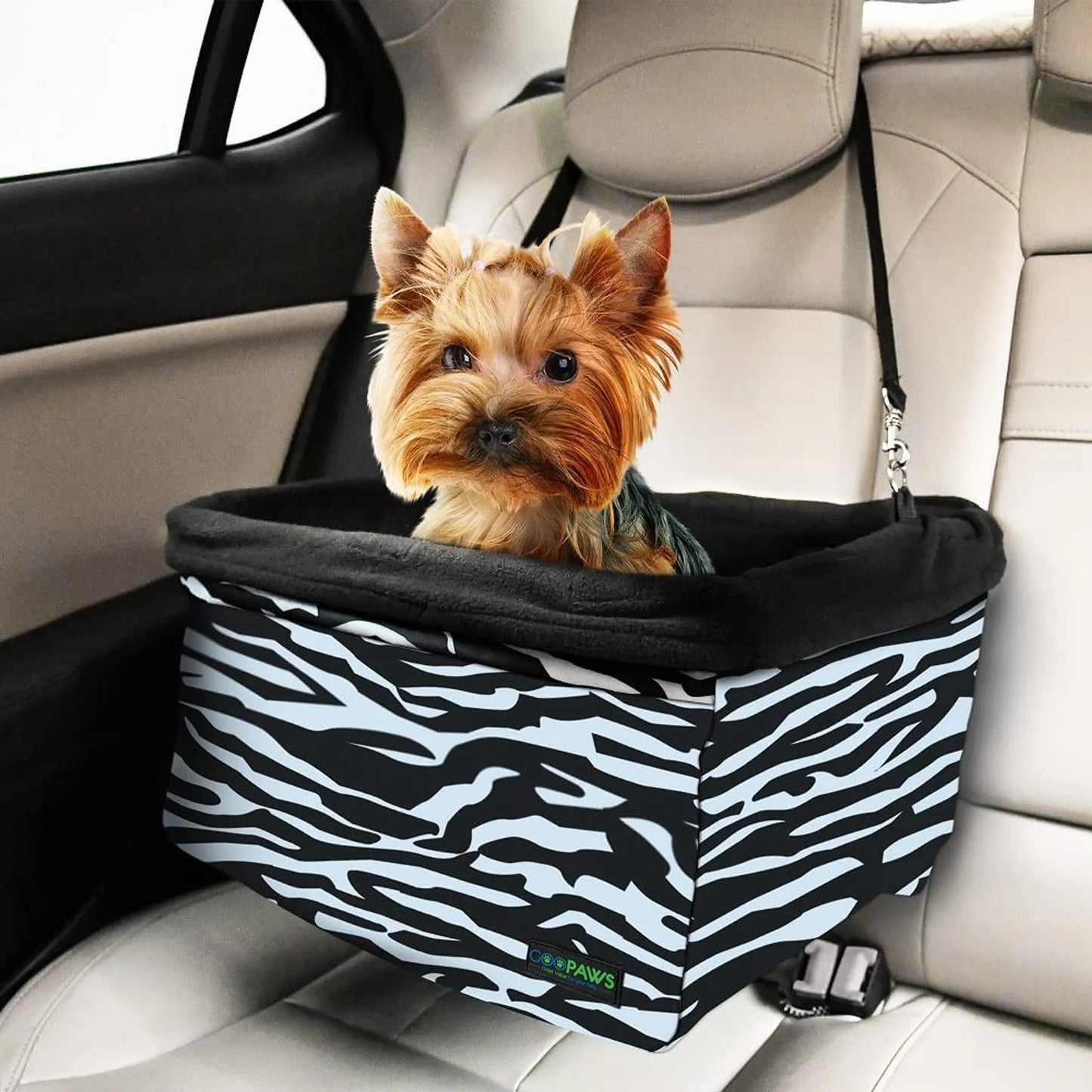 Dog Booster Seats for Cars, Portable Dog Car Seat Travel Carrier with Seat Belt for 24 lbs Pets