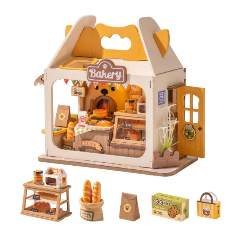 Rolife Mini Dollhouse Kit: LED Bakery Diorama Set