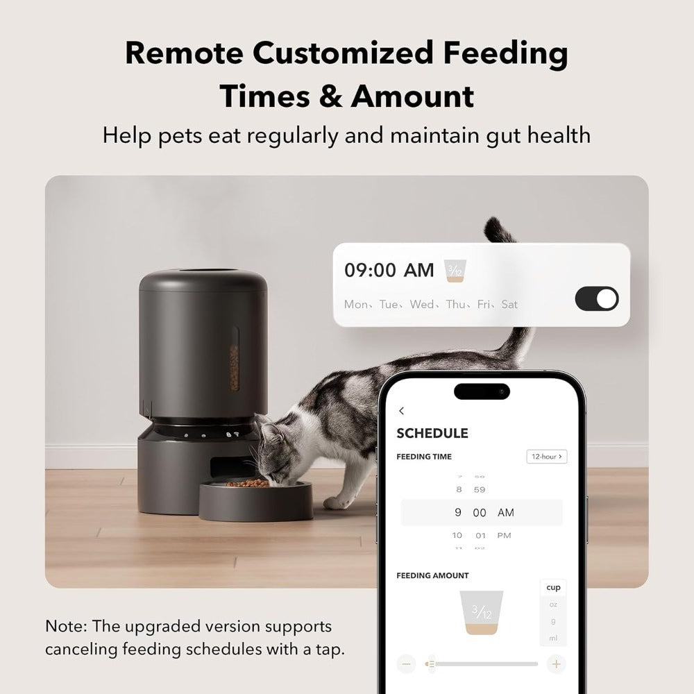 Automatic Pet Feeder 5G WiFi, 5L Timed Dog Feeder with Sensor