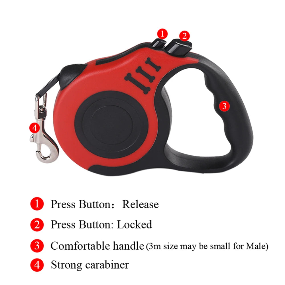 Retractable Dog Leash 16 ft - Automatic Nylon for Small Dogs