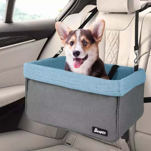Dog Booster Seats for Cars, Portable Dog Car Seat Travel Carrier with Seat Belt for 24 lbs Pets