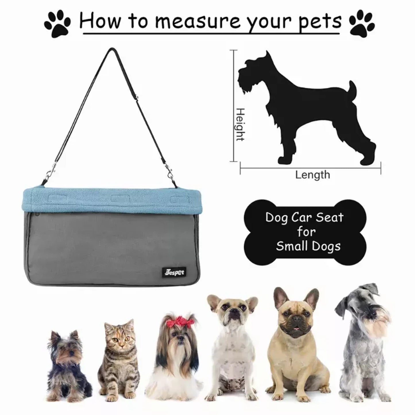 Dog Booster Seats for Cars, Portable Dog Car Seat Travel Carrier with Seat Belt for 24 lbs Pets
