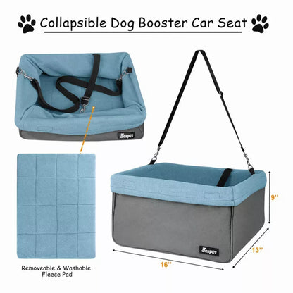 Dog Booster Seats for Cars, Portable Dog Car Seat Travel Carrier with Seat Belt for 24 lbs Pets