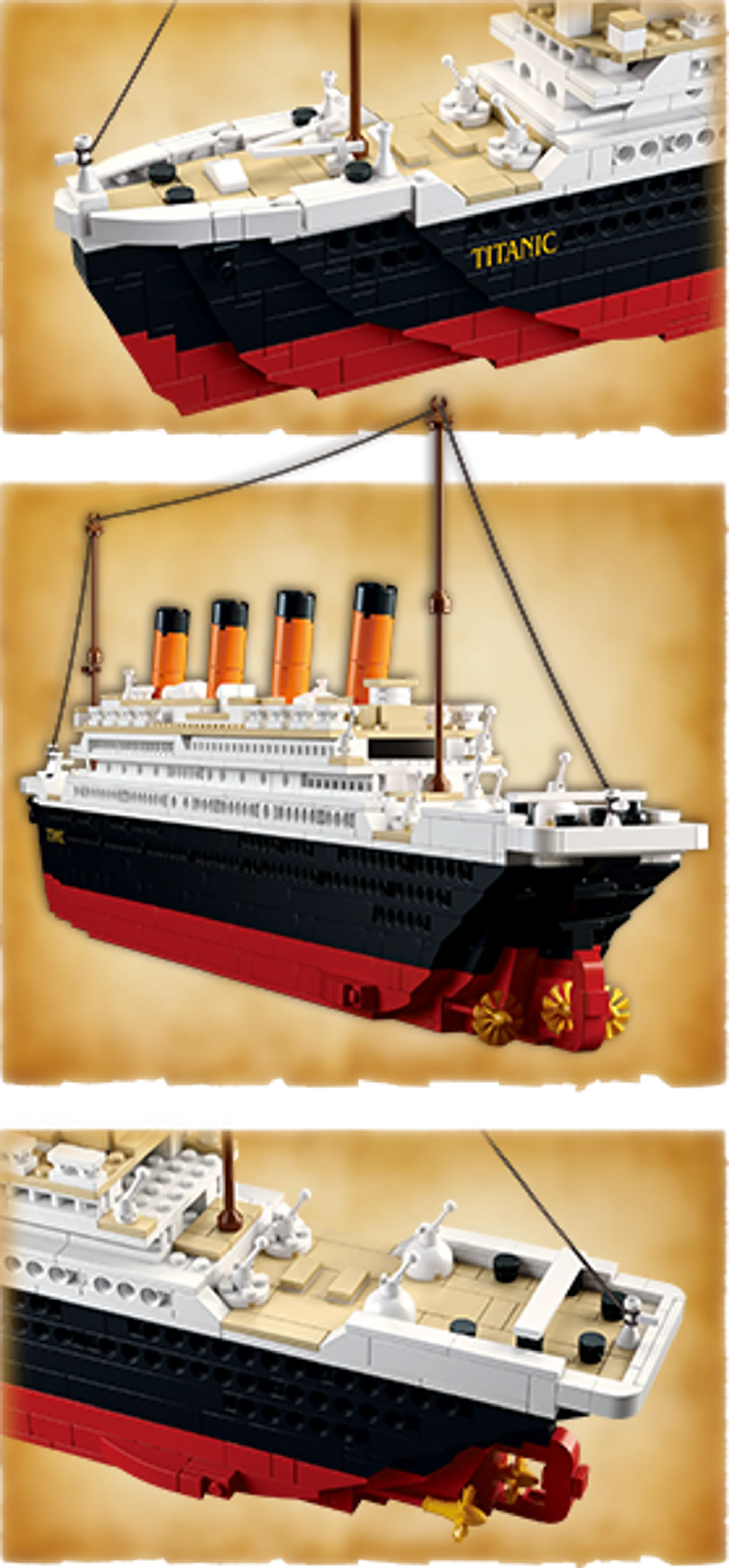 Titanic (Large Model) Building Brick Kit with Jack and Rose Figures (1012 Pcs)