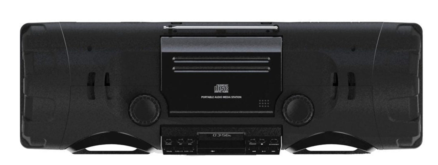 MP3/CD Bass Reflex Boombox & PA System with Bluetooth