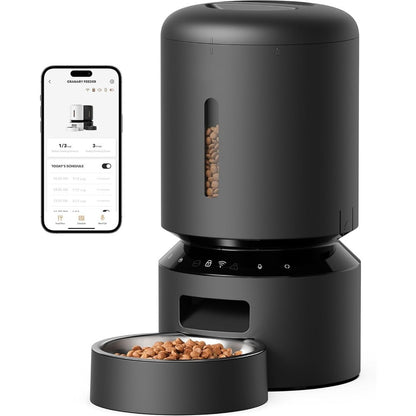 Automatic Pet Feeder 5G WiFi, 5L Timed Dog Feeder with Sensor