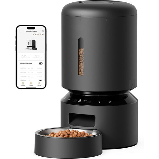 Automatic Pet Feeder 5G WiFi, 5L Timed Dog Feeder with Sensor