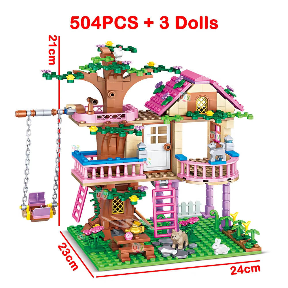 Friends City Doll House Tree House Building Blocks for Kids