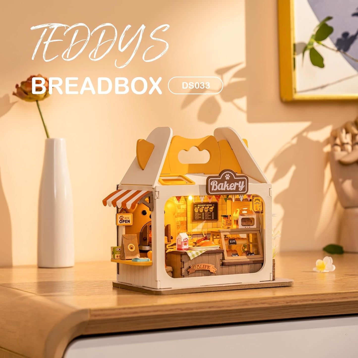 Rolife Mini Dollhouse Kit: LED Bakery Diorama Set