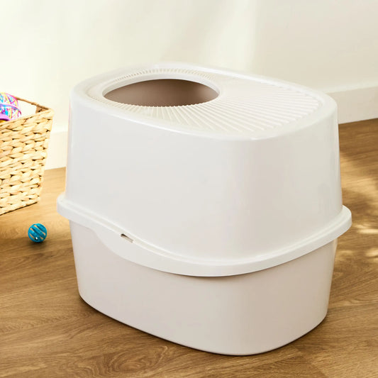 Top Entry Cat Litter Box - Enclosed, Odor Control, Easy Clean